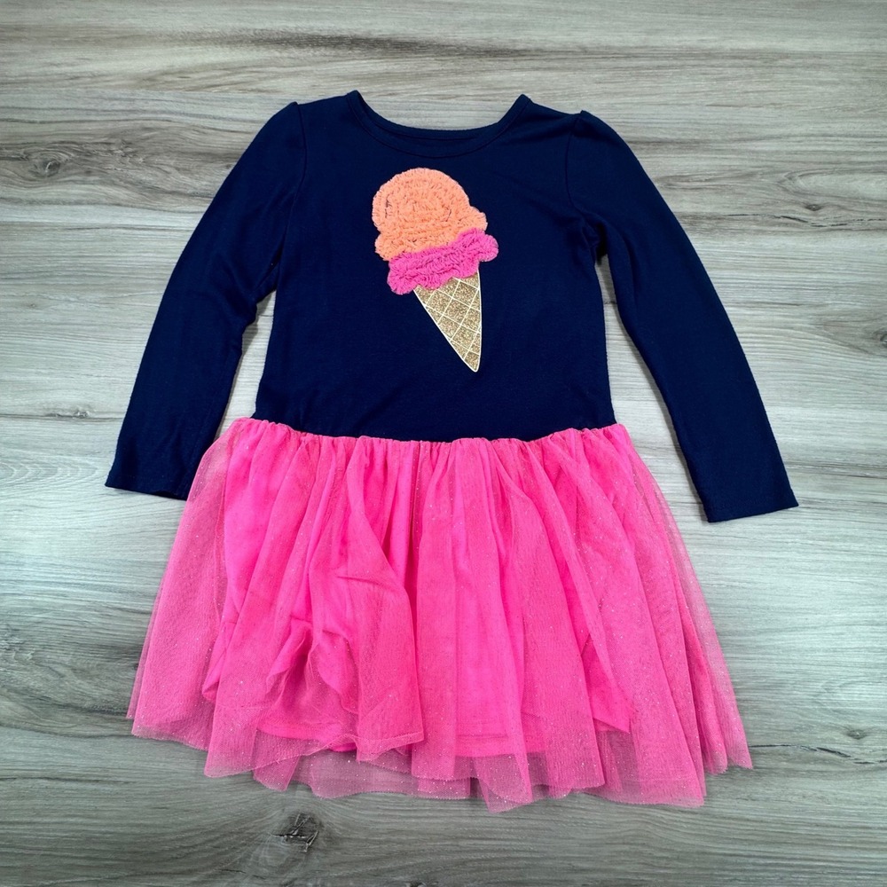 Epic Threads Girls Navy Blue Ice Cream Cone Tulle‎ Dress Size 6